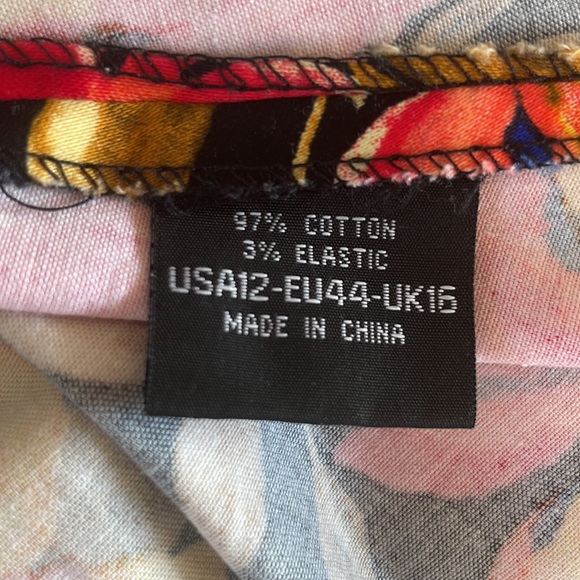 HEARTS AND ROSES SLEEVELESS FLORAL SWING DRESS, BLACK/PINK/ORANGE/YELLOW SZ 12 - Picture 13 of 14